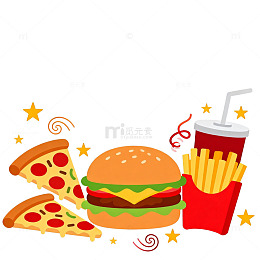 卡通快餐美食插画素材