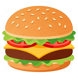 卡通汉堡插图