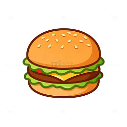 卡通汉堡插画