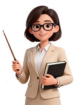 卡通教师形象3D插画