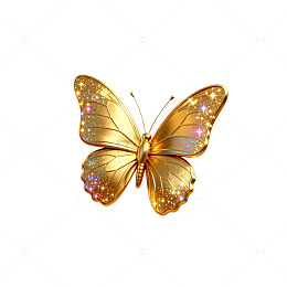 金色蝴蝶闪粉装饰图案