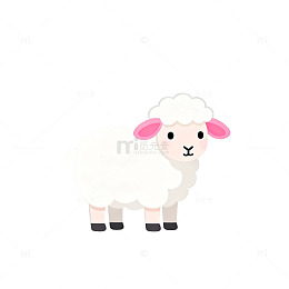 卡通绵羊插画设计素材