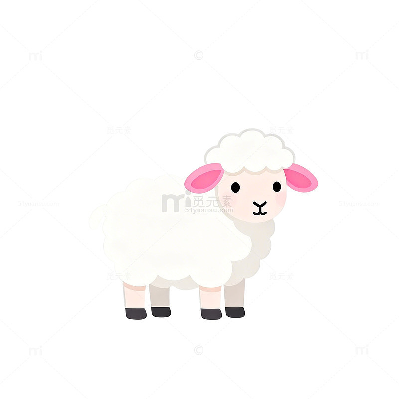 卡通绵羊插画设计素材