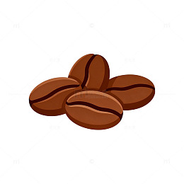卡通风格咖啡豆插画素材
