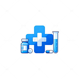 蓝白医疗图标设计