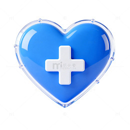 蓝色心形医疗图标设计