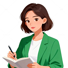 卡通女性写作图像