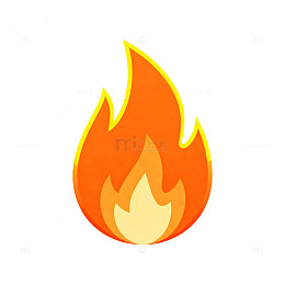 火焰图标简笔画卡通风格矢量素材