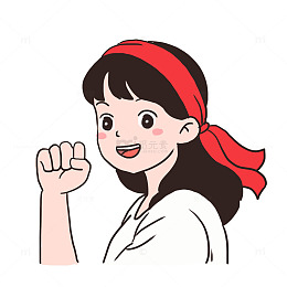 五四青年节加油女青年免抠元素
