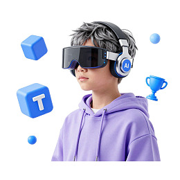 戴VR眼镜的青年图片