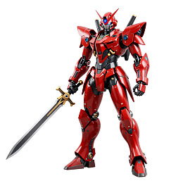 红色机甲战士手持长剑站立