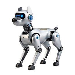 银色机械狗站立姿态图片