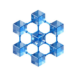蓝色立方体网络结构示意图