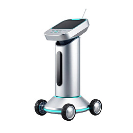 银色四轮智能机器人设备