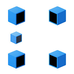 蓝色立方体几何图形排列