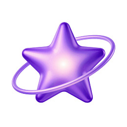 紫色五角星环绕光环图片