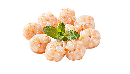 新鲜虾仁配薄荷叶图片