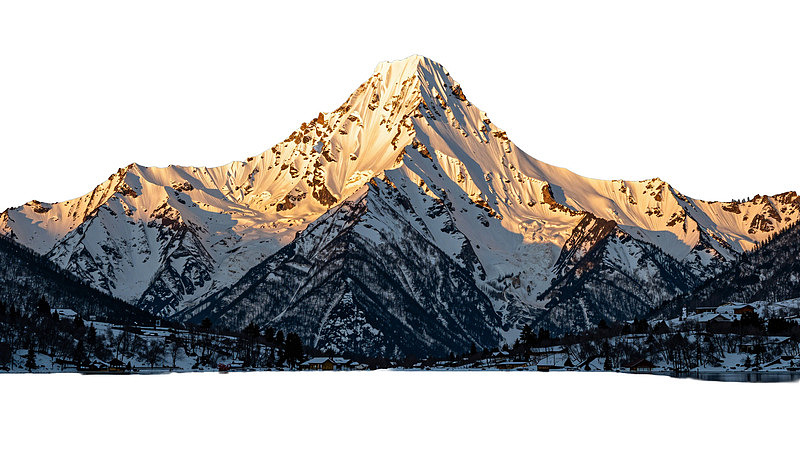 雪山峰顶日出光辉图片