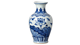 青花瓷莲花纹花瓶图片