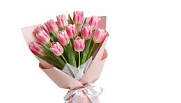 粉色郁金香花束精美包装
