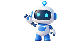 卡通机器人挥手打招呼