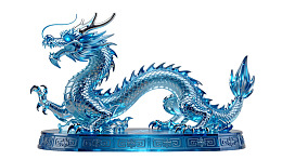 蓝色水晶龙雕塑图片