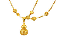 金色链条吊坠项链图片