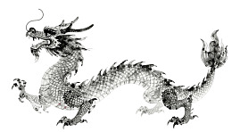 黑白线条绘中国龙图片