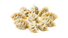 金黄色饺子堆叠展示图片