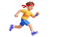 卡通男子跑步运动形象