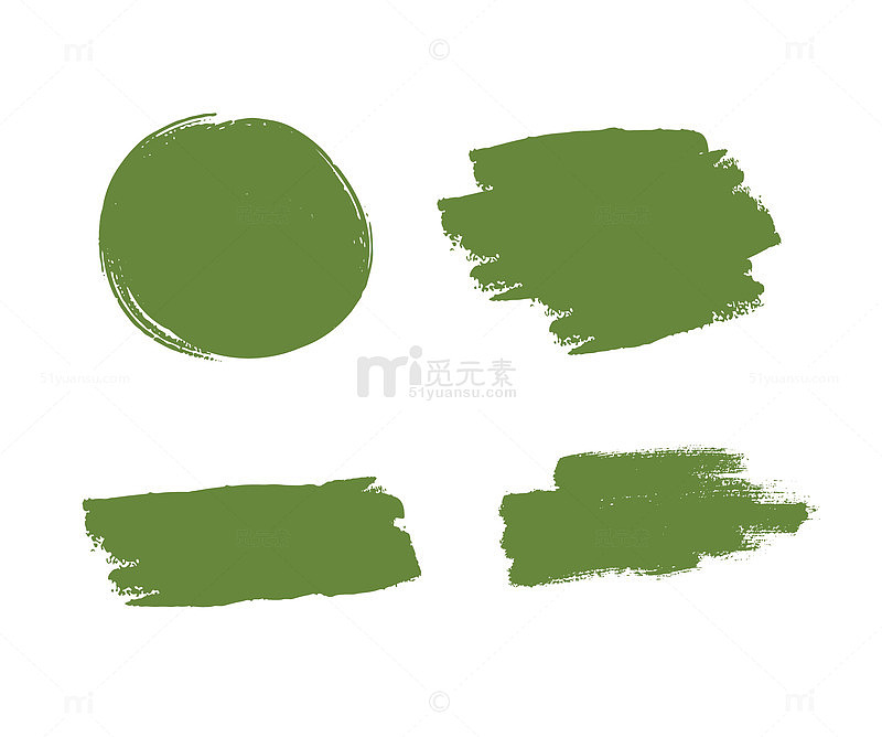 绿色笔触刷设计元素