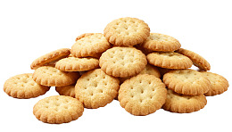 一堆圆形饼干堆叠展示