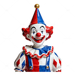 复古陶瓷菱纹小丑元素