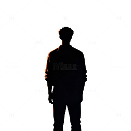 剪影风格男性背影艺术插画