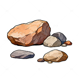 卡通风格石头插画素材
