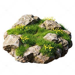 岩石草地景观模型