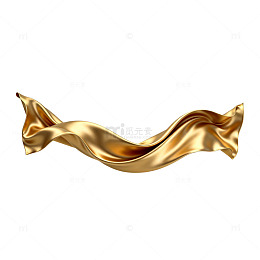 金色丝带飘动设计素材
