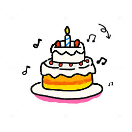卡通生日蛋糕庆祝图