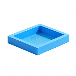 蓝色立体盒子模型设计元素