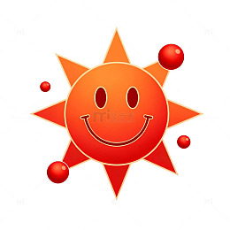 卡通笑脸太阳图标设计元素