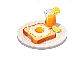 卡通早餐美食插画
