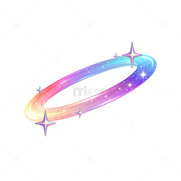 彩虹星光光环梦幻装饰图案