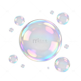 梦幻泡泡透明背景插画