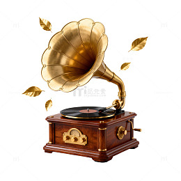 复古留声机唱片机静物