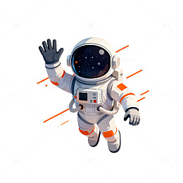 卡通宇航员太空漫游矢量素材