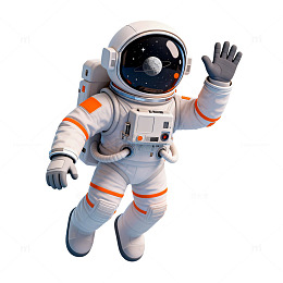 卡通宇航员太空探索形象