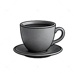 灰色陶瓷咖啡杯矢量图
