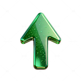 翠绿玻璃箭头图标