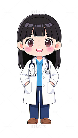 五一劳动节卡通女医生插画素材