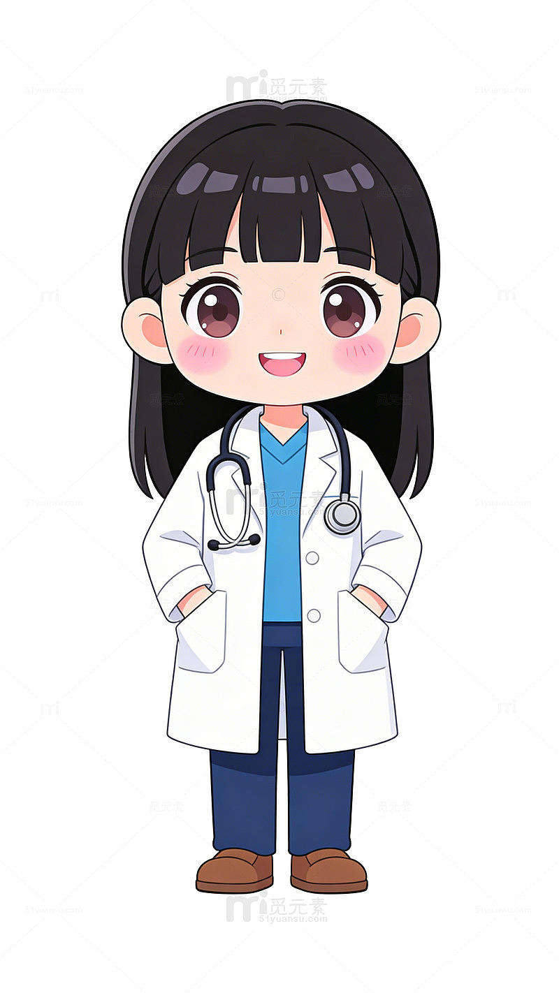 五一劳动节卡通女医生插画素材